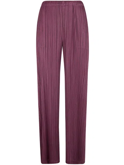 Pleats Please Pantaloni Con Pieghe "monthly Colors: January" In Pink
