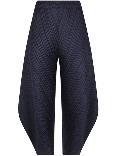 Pleats Please Pants Pleated "thicker Bottoms 1" Barrel In Blue