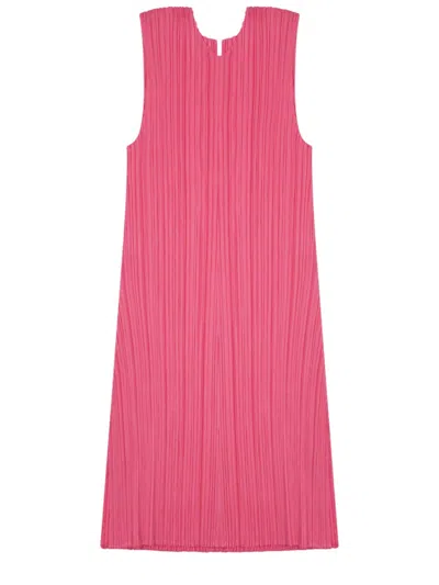 Pleats Please Pink Pleated Round Neck Top