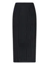 Pleats Please Pleated Black Skirt With Clean Waistband And Flowing Silhouette In Black
