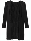 Pleats Please Pleated Design Cardigan With Long Silhouette And Round Neckline In Black