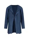 Pleats Please Pleated Design Jacket With Structured Silhouette In Blue