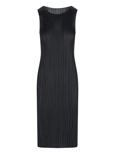 Pleats Please Pleated Midi Dress In Black