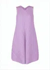 Pleats Please Pleated Midi Dress With Textured Silhouette In Purple