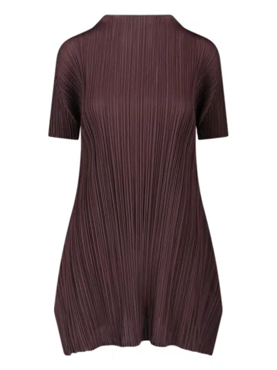 Pleats Please Pleated Midi Dresses In Purple