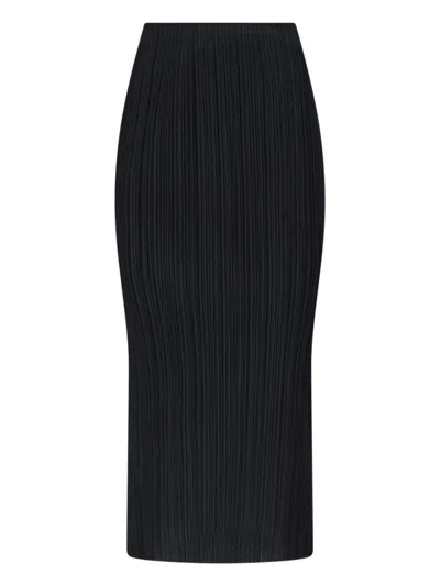Pleats Please Pleated Midi Skirt In Black