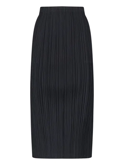 Pleats Please Pleated Midi Skirt In Black