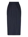 Pleats Please Pleated Midi Skirt In Blue