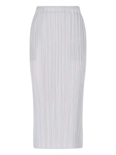 Pleats Please Pleated Midi Skirt In White