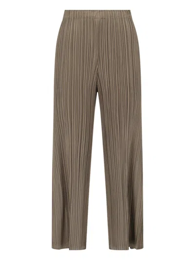 Pleats Please Pleated Pants In Brown