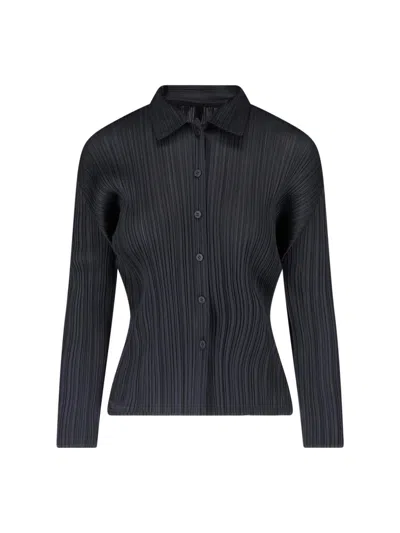 Pleats Please Pleated Shirt In Black