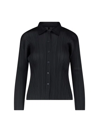 Pleats Please Pleated Shirt In Blue