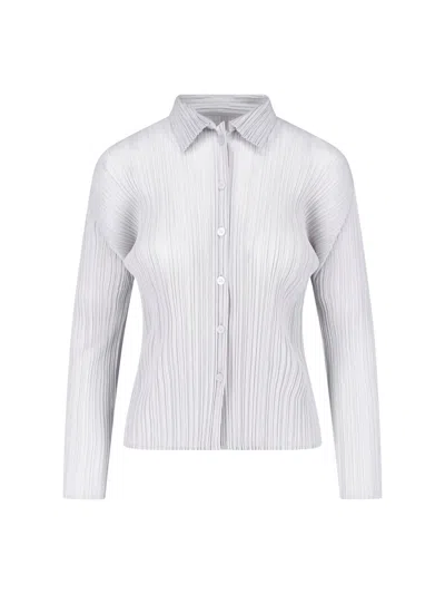 Pleats Please Pleated Shirt In White