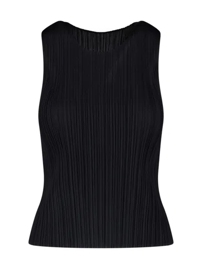 Pleats Please Pleated Tank Top In Black