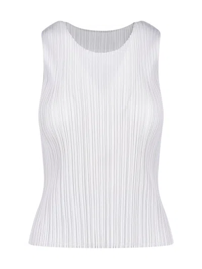 Pleats Please Pleated Tank Top In Gray