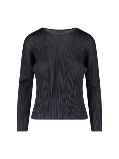 Pleats Please Pleated Top In Black