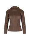 Pleats Please Pleated Top In Brown