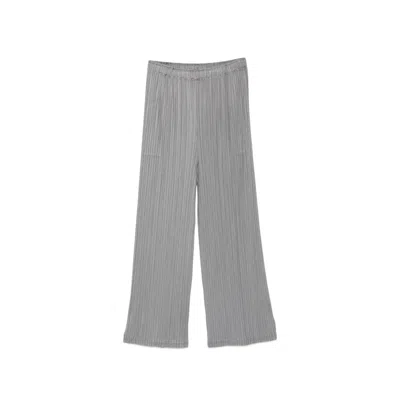 Pleats Please Pleated Wide-leg Trousers In Gray