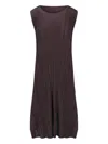 Pleats Please Pleated Midi Dresses In Brown