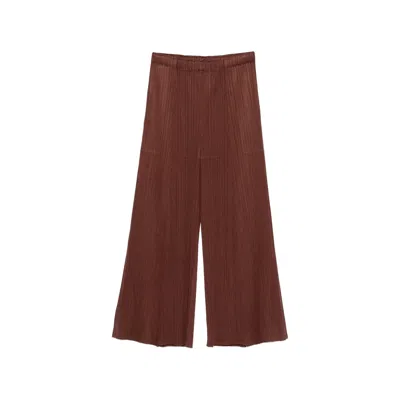 Pleats Please Plissé Trousers In Brown