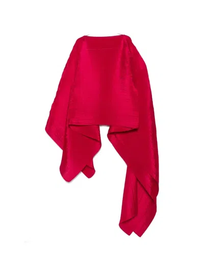 Pleats Please Sciarpa Colorata "colorful Madame-t" In Red