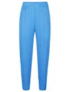 Pleats Please Sky Blue Pleated Cropped Trousers In Sky Blue