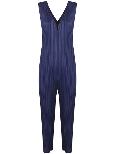Pleats Please Tracksuit Jumpsuit "thicker Bottoms 2" In Brown