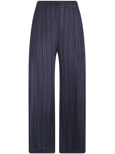 Pleats Please Trousers Pleated "thicker Bottoms 1" In Black