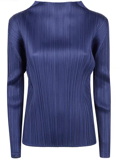 Pleats Please T-shirt Stampa In Blue