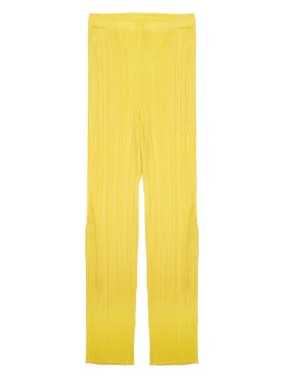 Pleats Please Yellow Regular Pleated Pants