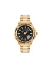 Plein Sport Men's Rampage 3 Hand Date Quartz Ip Yellow Gold Bracelet 44mm In Black