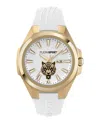 Plein Sport Mens Tigermaster Three Hand Date Quartz White Silicone 47mm