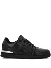 Plein Sport Andrika Logo Leather Sneakers In Black