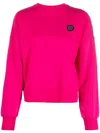 Plein Sport Appliqué-logo Cotton Sweatshirt In Pink