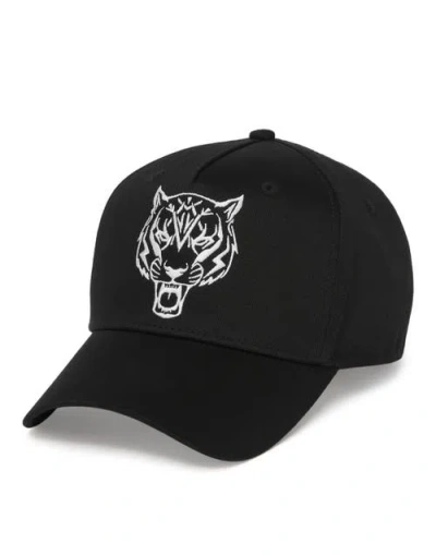 Plein Sport Baseball Cap Tiger Unisex In Black