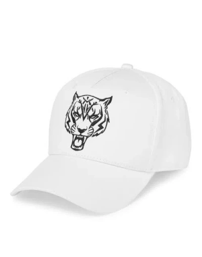 Plein Sport Baseball Cap Tiger Unisex In White