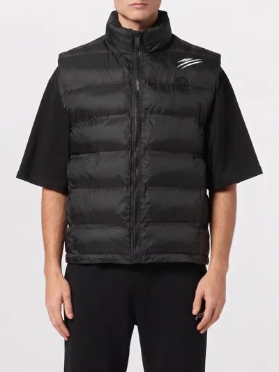 Plein Sport Lightweight Padded Vest Scratch Men In Black