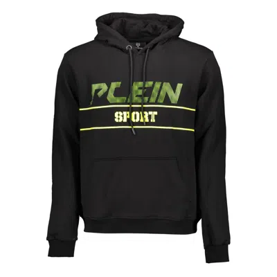 PLEIN SPORT "BLACK COTTON MEN SWEATER WITH HOOD"