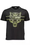 PLEIN SPORT BLACK COTTON T-SHIRT