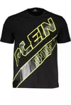 Plein Sport Sleek Printed Crew Neck Men's Tee In Black