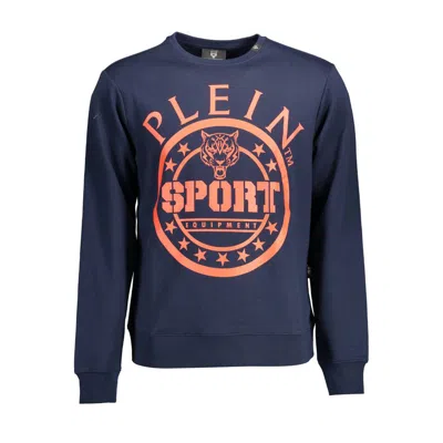 Plein Sport Tiger-print Crew-neck Sweater In Blue