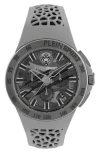 Plein Sport Camo Dial Three-hand Quartz Silicone Strap Watch, 43mm