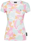 Plein Sport Camouflage-print Cotton T-shirt In Pink