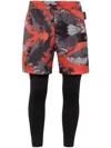 Plein Sport Abstract-print Layered Track Pants In Black