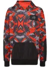Plein Sport Camouflage-print Logo-patch Hoodie In Orange