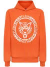 Plein Sport Carbon Tiger Cotton-blend Hoodie In Orange