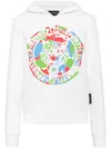Plein Sport Carbon Tiger Cotton-blend Hoodie In White