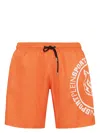 Plein Sport Carbon Tiger Swim Shorts In Orange