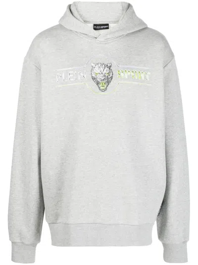 Plein Sport Chrome Scratch Edition Hoodie In Grey