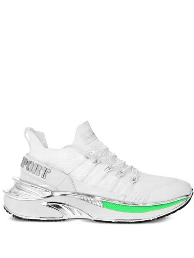 Plein Sport Chrome Surfer Sneakers In White